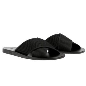 Everlane Black Woven Slide Sandals Women's Flat Slip On Minimalist Summer NWOB 7